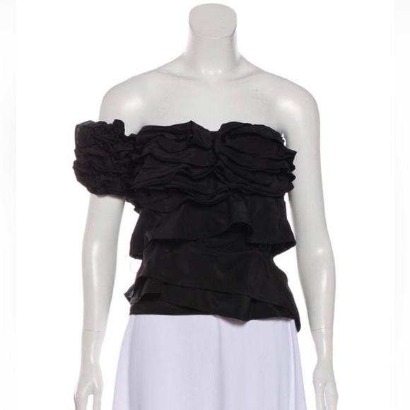 Yves Saint Laurent Tops - Runway Yves Saint Laurent Silk Sleeve-Accented Top- Designed by Tom Ford